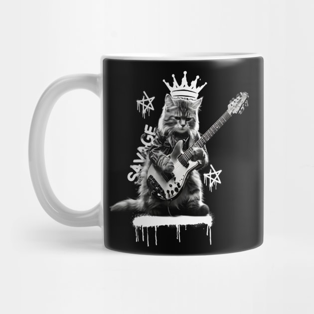 Rock Cat Playing Guitar by The WYLD Tribe